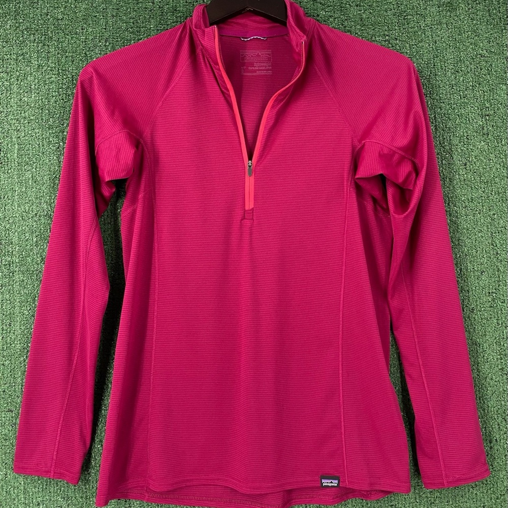 Patagonia Capilene Lightweight 1/4 Zip Fuchsia Long Sleeve Base Layer Size Small